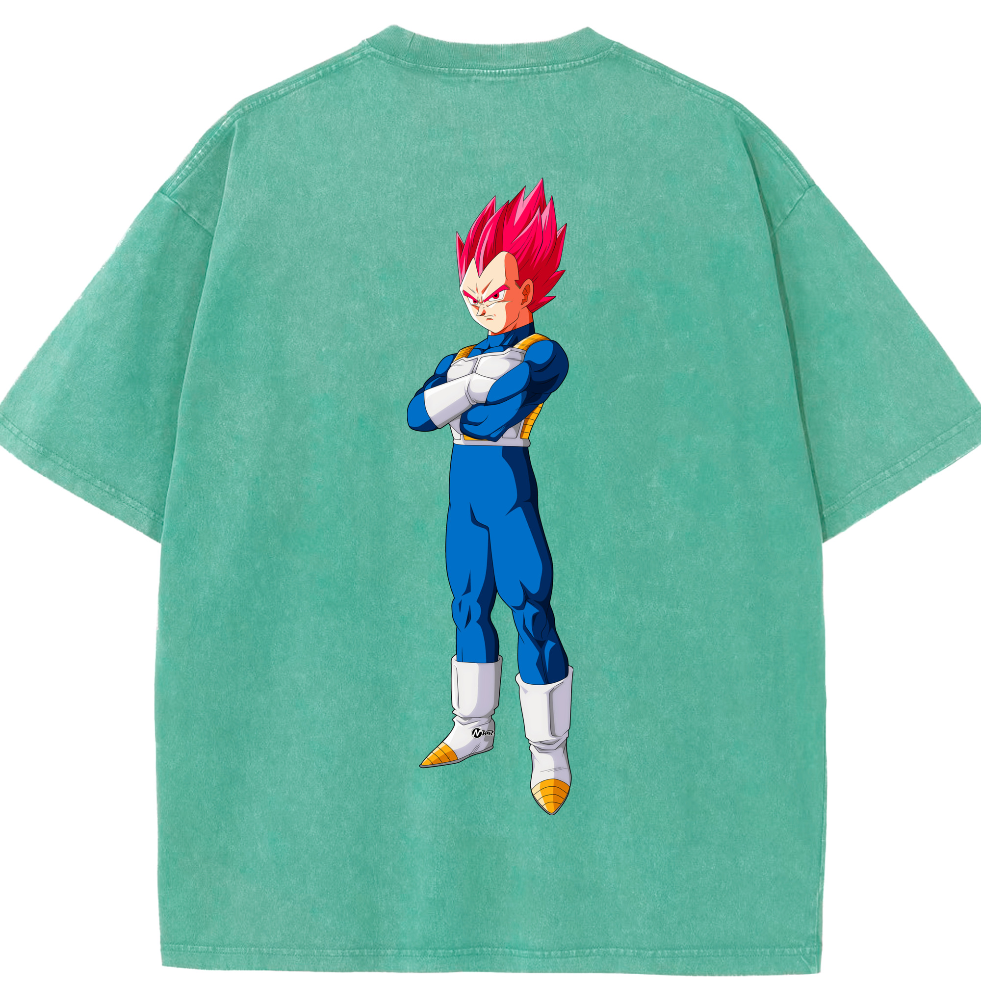 （画像用） ドラゴンボール ベジータ四世（Bejīta Yonsei）DRAGON BALL Vegeta IV 綿100% ヴィンテージ風 半袖Tシャツ（背面プリント）